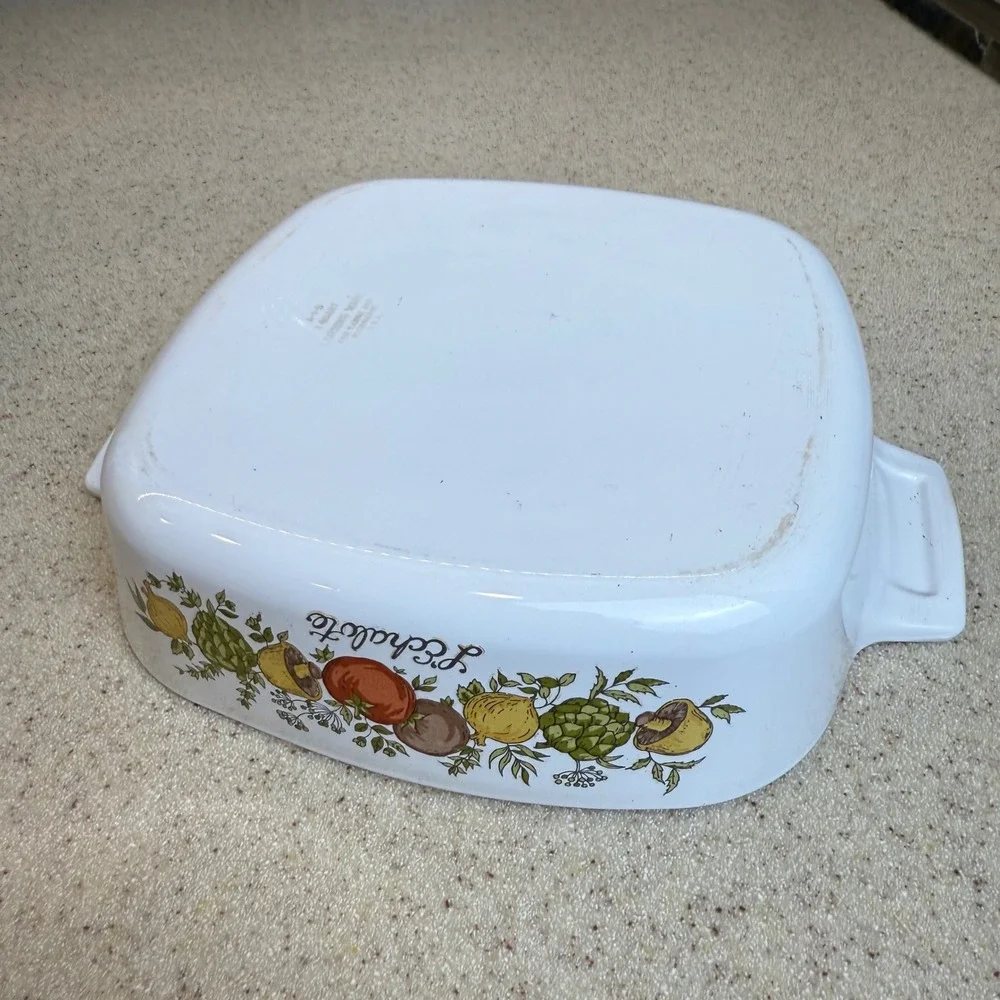 VTG Corning Ware Spice O' Life L'Echalote 1qt Casserole Dish A-1-B USA No Lid